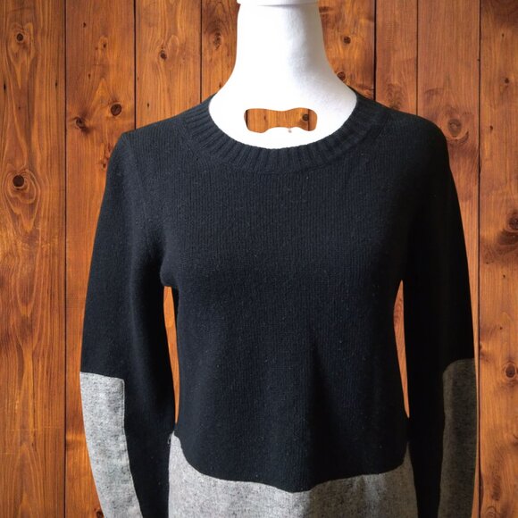 J.Crew With Cashmere Wool Blend Women's XS Black/Gray Pullover Sweater Two Tone - Picture 5 of 8